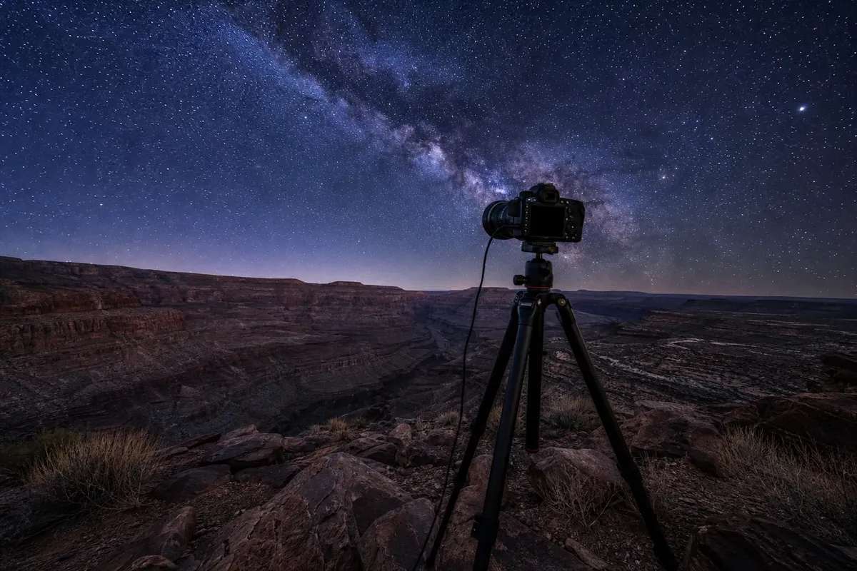 Astrophotography illustrated night sky scene