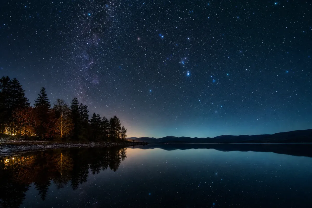Best Viewing Seasons illustrated night sky scene